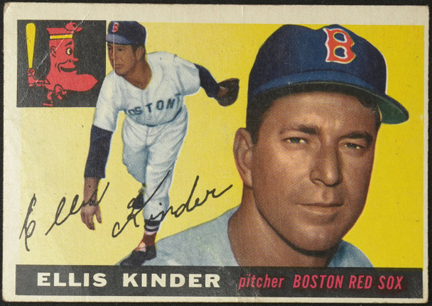 1955 Topps Ellis Kinder #115 Boston Red Sox Fair Example B front of card