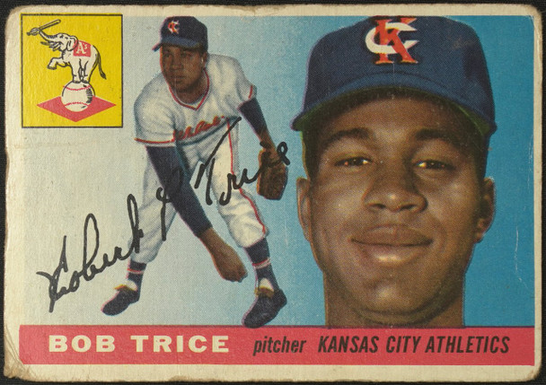 1955 Topps Bob Trice #132 Kansas City Athletics Fair Example A front of card