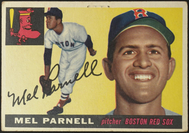1955 Topps Mel Parnell #140 Boston Red Sox Low Grade - Creases front of card