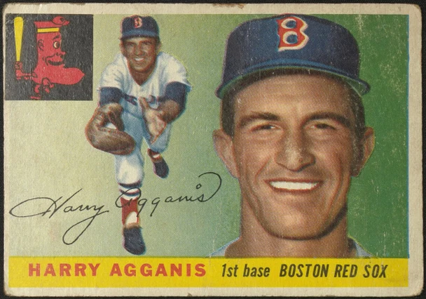 1955 Topps Harry Agganis #152 Boston Red Sox RC Fair — Example B front of card