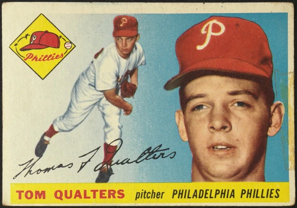 1955 Topps Tom Qualters #33 Philadelphia Phillies Fair — Example C front of card