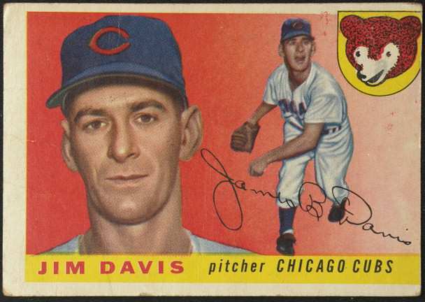 1955 Topps Jim Davis #68 Chicago Cubs RC Low Grade - Creases Example D front of card
