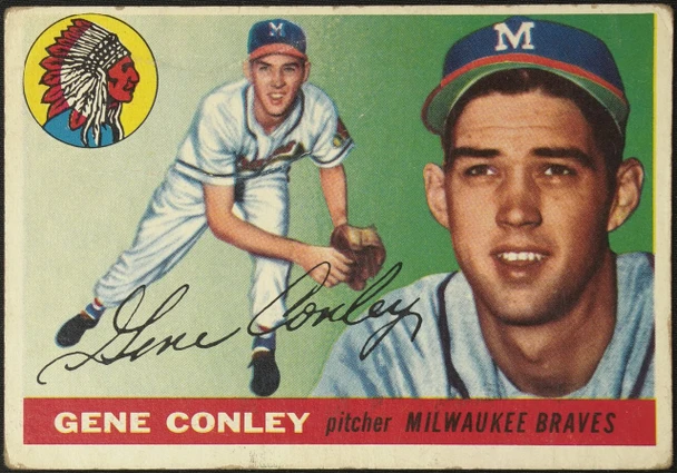 1955 Topps Gene Conley #81 Milwaukee Braves Fair Example D front of card