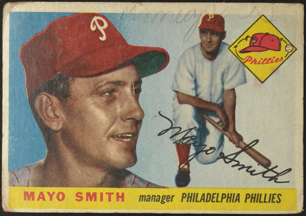 1955 Topps Mayo Smith #130 Philadelphia Phillies RC Fair Example C front of card