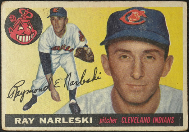 1955 Topps Ray Narleski #160 Cleveland Indians RC Fair front of card