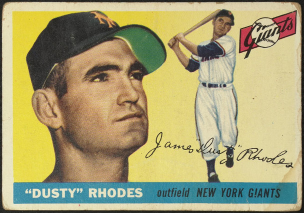 1955 Topps Dusty Rhodes #1 New York Giants Fair Example C front of card