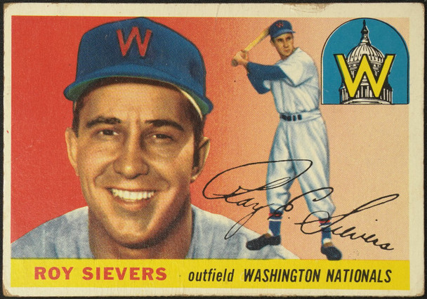 1955 Topps Roy Sievers #16 Washington Senators Fair Example C front of card