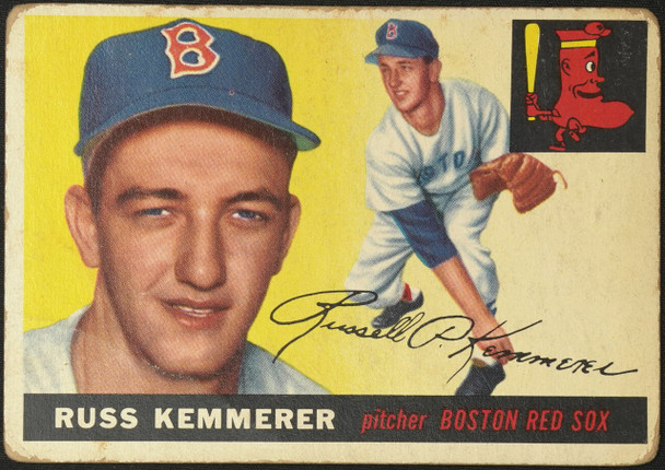 1955 Topps Russ Kemmerer #18 Boston Red Sox Fair — Example B front of card