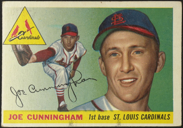 1955 Topps Joe Cunningham #37 St. Louis Cardinals RC Fair — Example B front of card