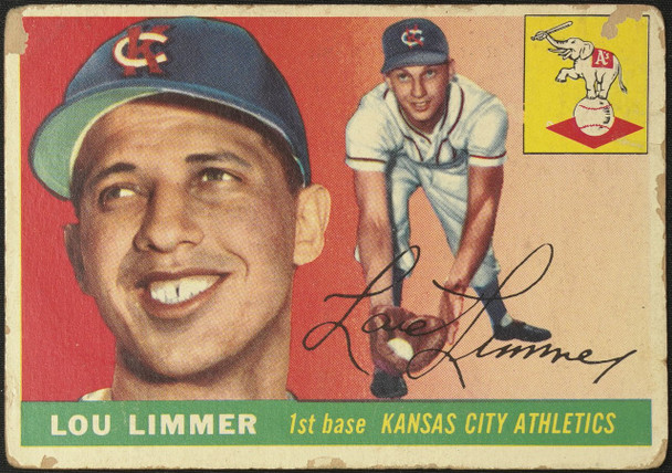 1955 Topps Lou Limmer #54 Kansas City Athletics Fair Example C front of card