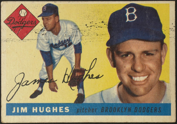 1955 Topps Jim Hughes #51 Brooklyn Dodgers Fair front of card