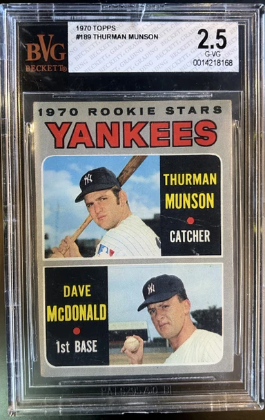 1970 Topps Thurman Munson #189 RC BVG 2.5 front of card