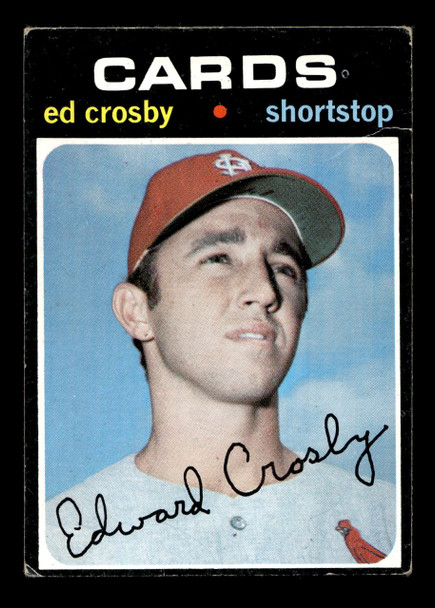 1971 Topps Ed Crosby #672 St. Louis Cardinals RC High Number SP VG front of card