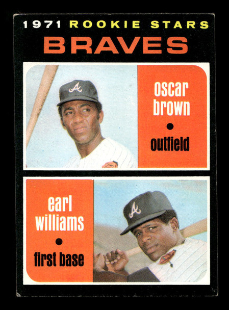 1971 Topps Oscar Brown, Earl Williams #52 Atlanta Braves Rookie Stars RC Good front of card