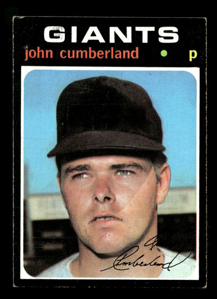 1971 Topps John Cumberland #108 San Francisco Giants Good front of card