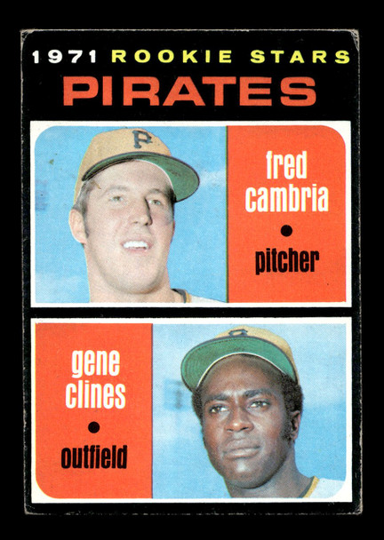 1971 Topps Fred Cambria, Gene Clines #27 Pittsburgh Pirates Rookie Stars RC VG front of card