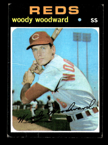1971 Topps Woody Woodward #496 Cincinnati Reds Low Grade - Creases front of card