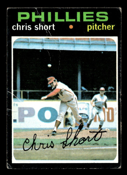 1971 Topps Chris Short #511 Philadelphia Phillies Low Grade - Creases front of card