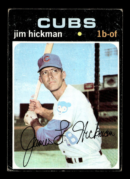 1971 Topps Jim Hickman #175 Chicago Cubs Good front of card