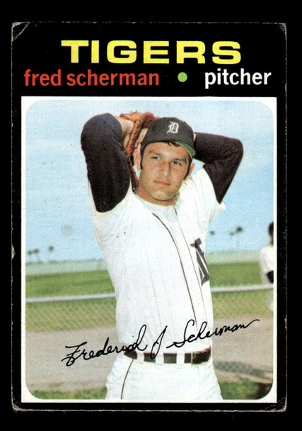 1971 Topps Fred Scherman #316 Detroit Tigers RC Low Grade - Creases front of card
