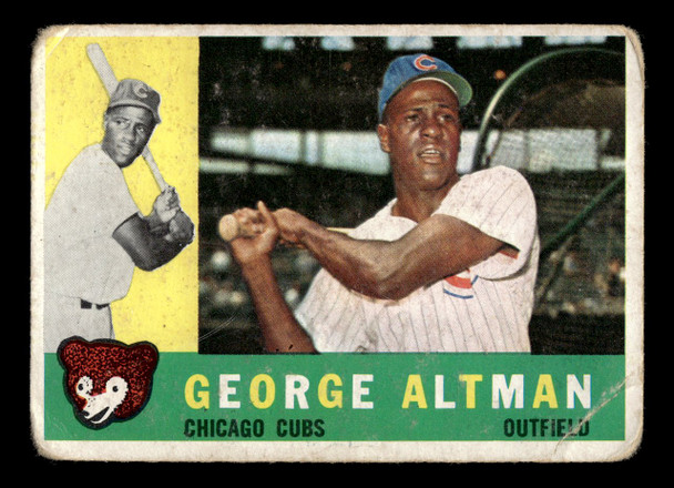 1960 Topps George Altman #259 Chicago Cubs Low Grade - Creases front of card