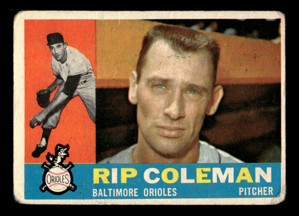 1960 Topps Rip Coleman #179 Baltimore Orioles VG front of card