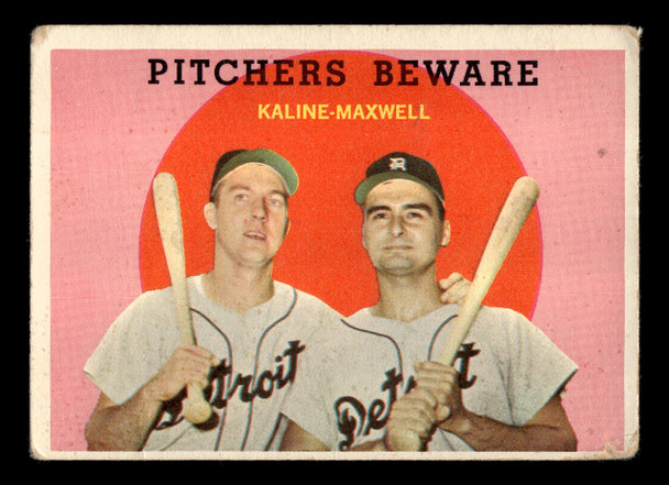 1959 Topps Al Kaline / Charlie Maxwell #34 Detroit Tigers HOF VG front of card