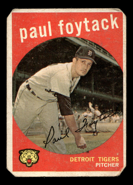 1959 Topps Paul Foytack #233 Detroit Tigers VG front of card