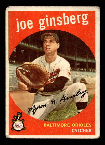 1959 Topps Joe Ginsberg #66 Baltimore Orioles Low Grade - Creases — Example B front of card