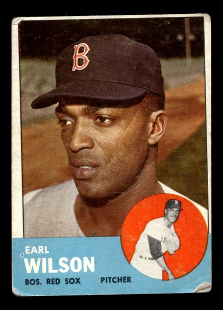 1963 Topps Earl Wilson #76 Boston Red Sox Low Grade - Creases front of card