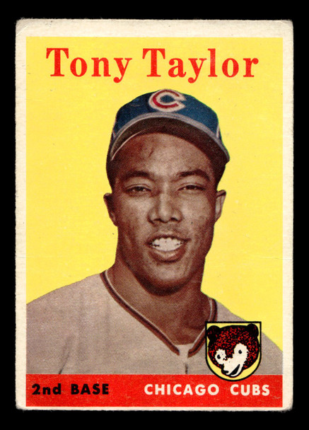 1958 Topps Tony Taylor #411 Chicago Cubs Low Grade - Creases front of card
