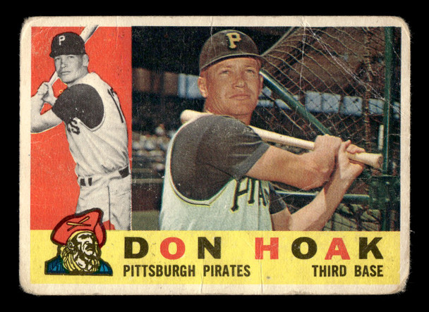 1960 Topps Don Hoak #373 Pittsburgh Pirates Low Grade - Creases front of card
