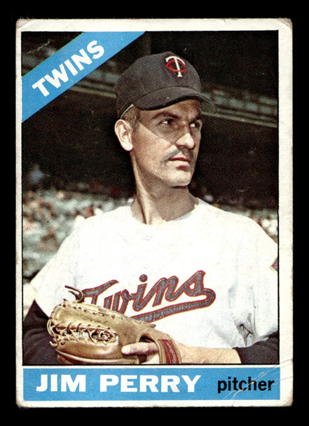 1966 Topps Jim Perry #283 Minnesota Twins Low Grade - Creases front of card