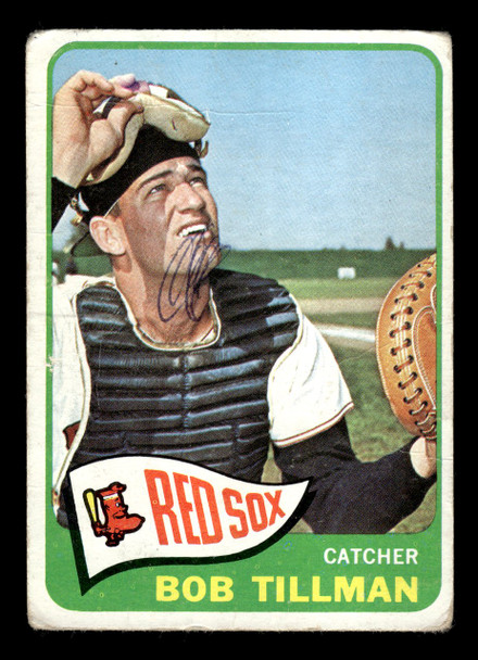 1965 Topps Bob Tillman #222 Boston Red Sox Low Grade - Creases front of card