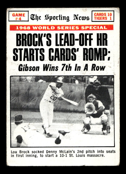 1969 Topps Lou Brock - 1968 World Series Game 4 #165 1968 World Series HOF VG front of card