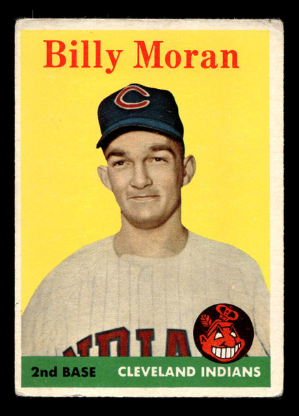 1958 Topps Billy Moran #388 Cleveland Indians Low Grade - Creases front of card