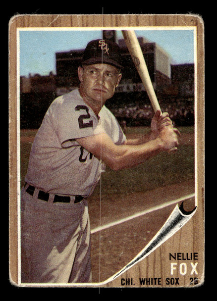 1962 Topps Nellie Fox #73 Chicago White Sox HOF Low Grade - Creases front of card