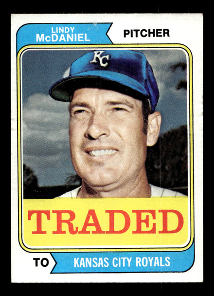 1974 Topps Traded Lindy McDaniel #182T Kansas City Royals VG front of card