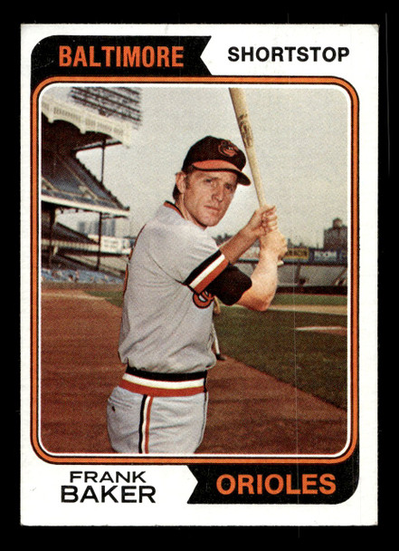 1974 Topps Frank Baker #411 Baltimore Orioles VG front of card
