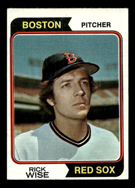 1974 Topps Rick Wise #84 Boston Red Sox Low Grade - Creases front of card