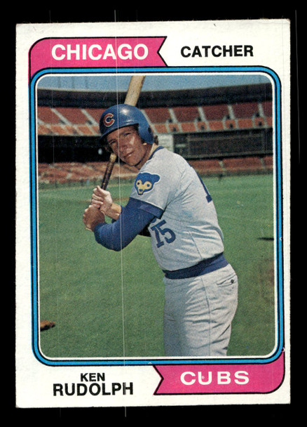 1974 Topps Ken Rudolph #584 Chicago Cubs Low Grade - Creases front of card