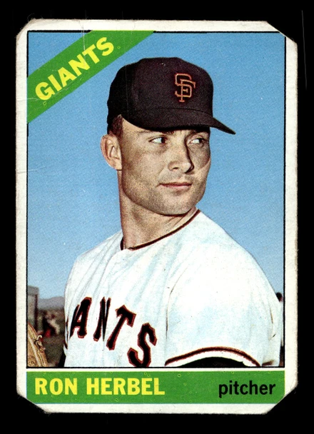 1966 Topps Ron Herbel #331 San Francisco Giants Low Grade - Creases front of card