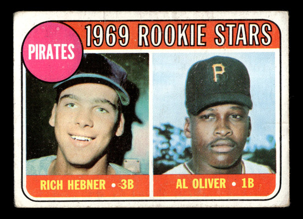 1969 Topps Richie Hebner / Al Oliver #82 Pirates Rookies RC VG-EX front of card
