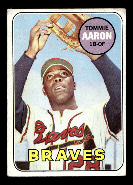 1969 Topps Tommie Aaron #128 Atlanta Braves VG-EX front of card