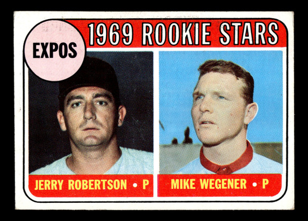 1969 Topps Jerry Robertson / Mike Wegener #284 Expos Rookies RC VG-EX front of card