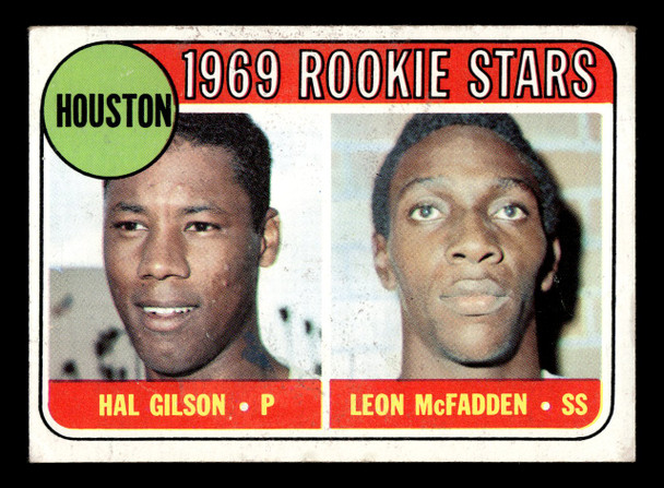 1969 Topps Hal Gilson / Leon McFadden #156 Astros Rookies RC VG-EX front of card
