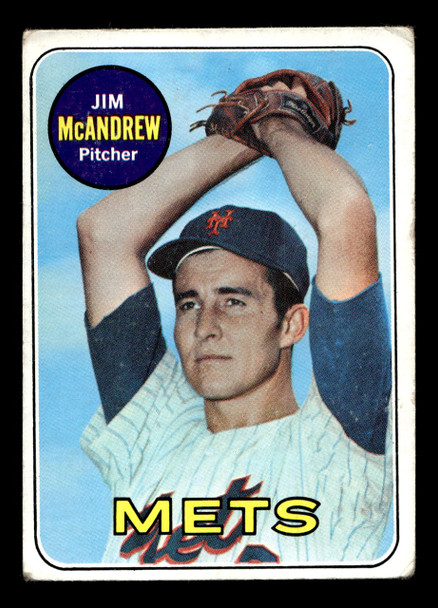 1969 Topps Jim McAndrew #321 New York Mets VG-EX front of card