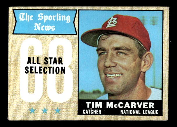1968 Topps Tim McCarver #376 The Sporting News All-Star Selection VG-EX front of card