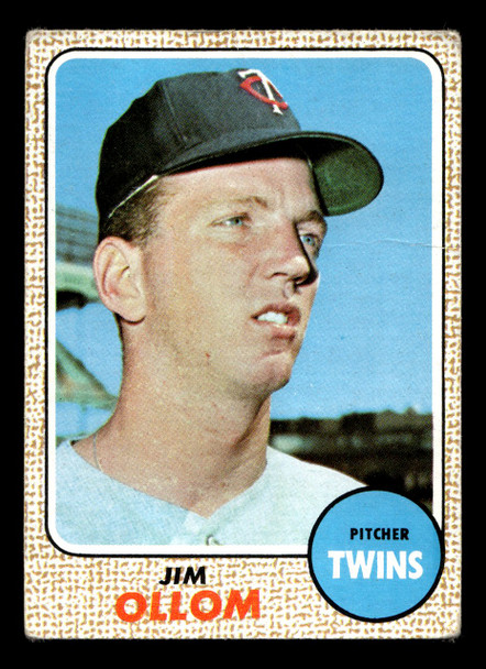 1968 Topps Jim Ollom #91 Minnesota Twins RC VG front of card