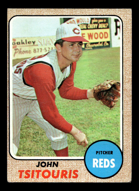 1968 Topps John Tsitouris #523 Cincinnati Reds VG-EX front of card
